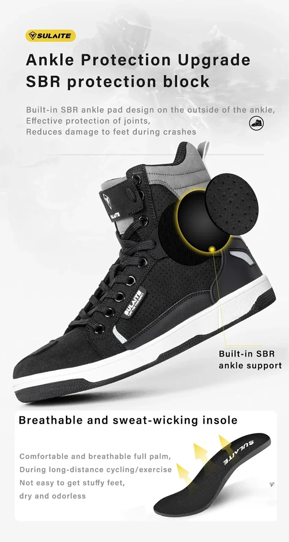 Ghete de motocicletă CN Zhejiang din piele respirabilă - mărimea 41 impermeabile