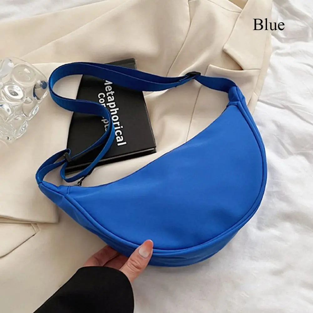 Nylon Crossbody Bag For Women Fashion Portable Casual Hobos Sport Chest Pouch Underarm Bags Students Dumpling Shape Shoulder Bag