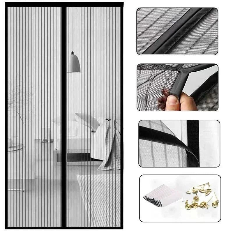 Self Closing Magnetic Mosquito Net, Invisible Door Mesh, Insect Divider Curtain, Magic Mesh, Suitable for Summer and Autumn use