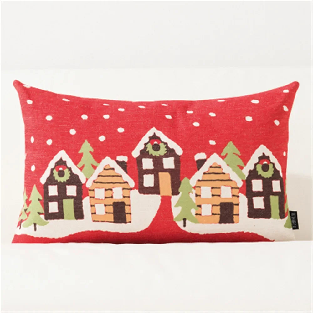Christmas Decorations for Home Pillow Cover Decoratives Polyester Merry Christmas Snowman Snowflake Deer Pillow Cushion Cover