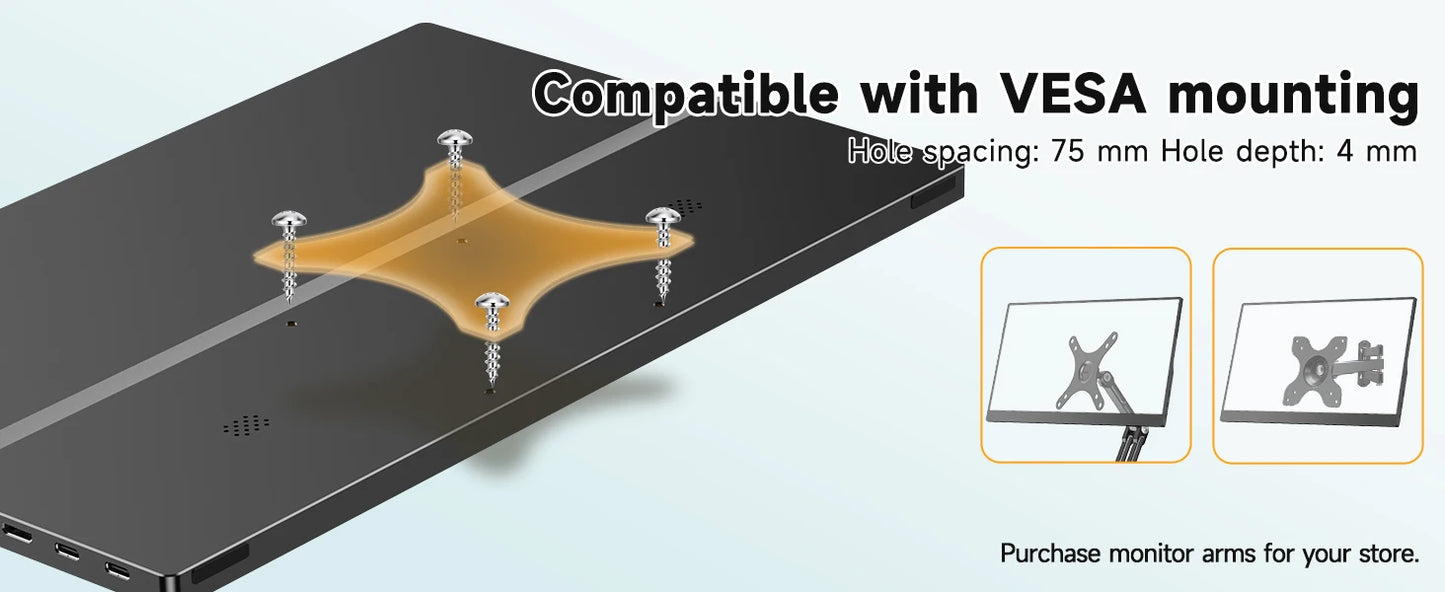UPERFECT 15,6 Zoll Touch Monitor - Aufl. 1920x1080, 300 CD/M2, 60 Hz