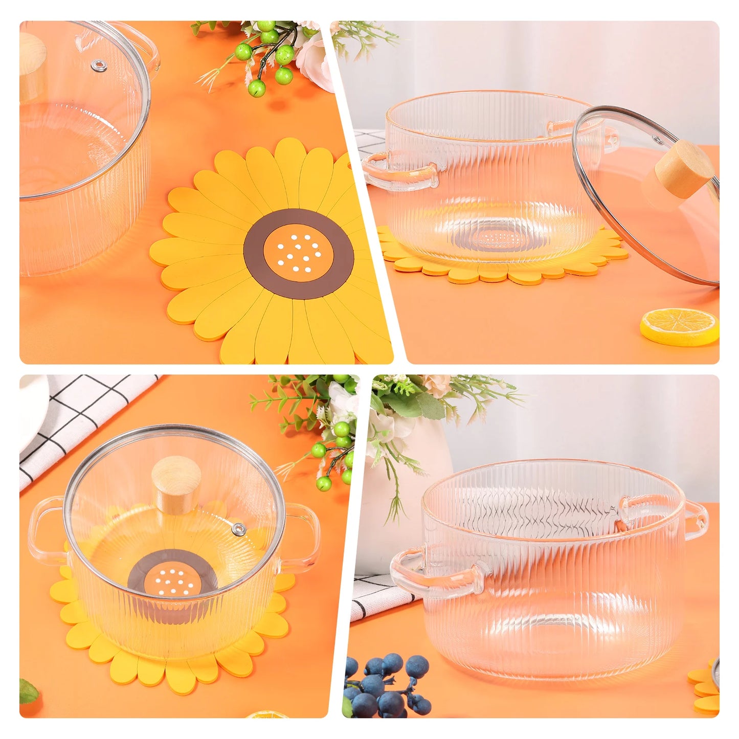 FCMChoice 200059617 Glas Kochtopf Klar - 1,6L Ind. 16cm