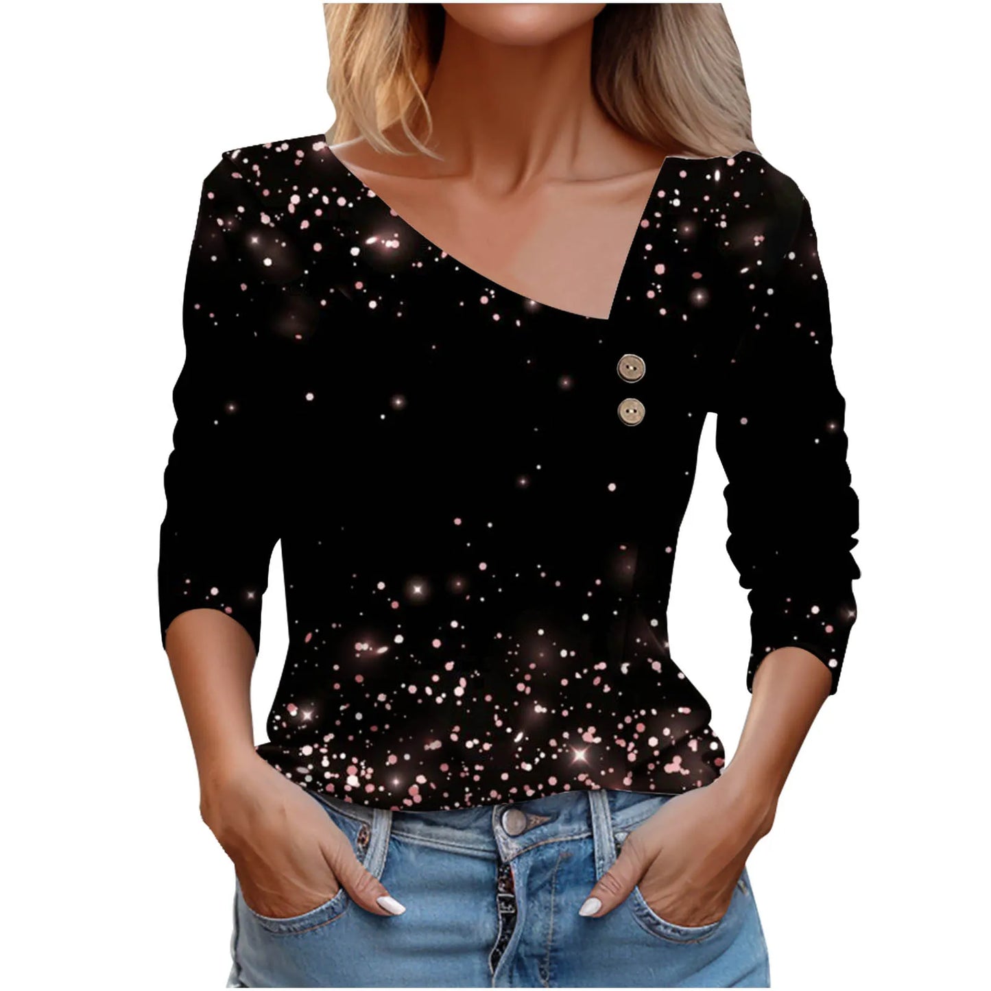T Shirt For Women Fashion Long Sleeve Top White Floral Print Shirts And Blouses 3D Print Clothes For Women 2025 y2k