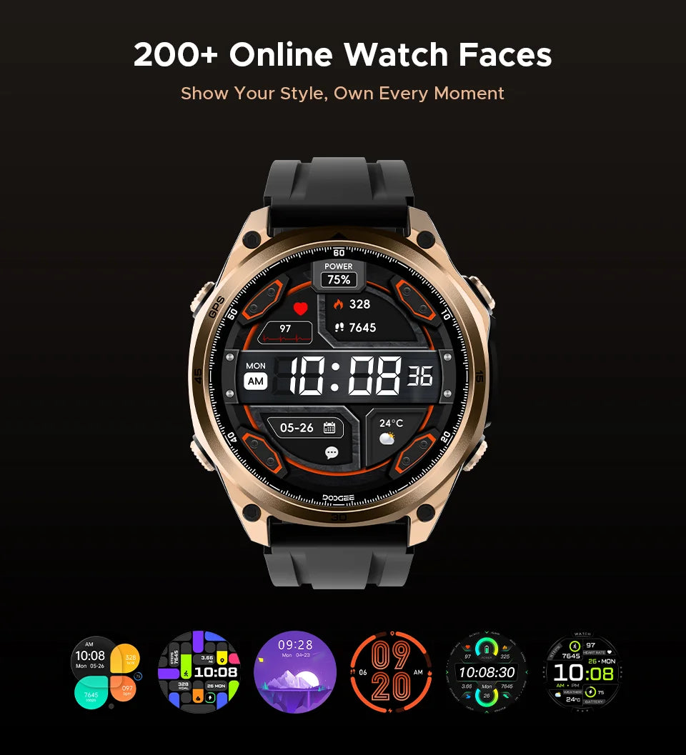 DOOGEE Anywise W1 AMOLED - Akkulaufzeit 18 Tage, Bluetooth 5.3, 1,43 Zoll