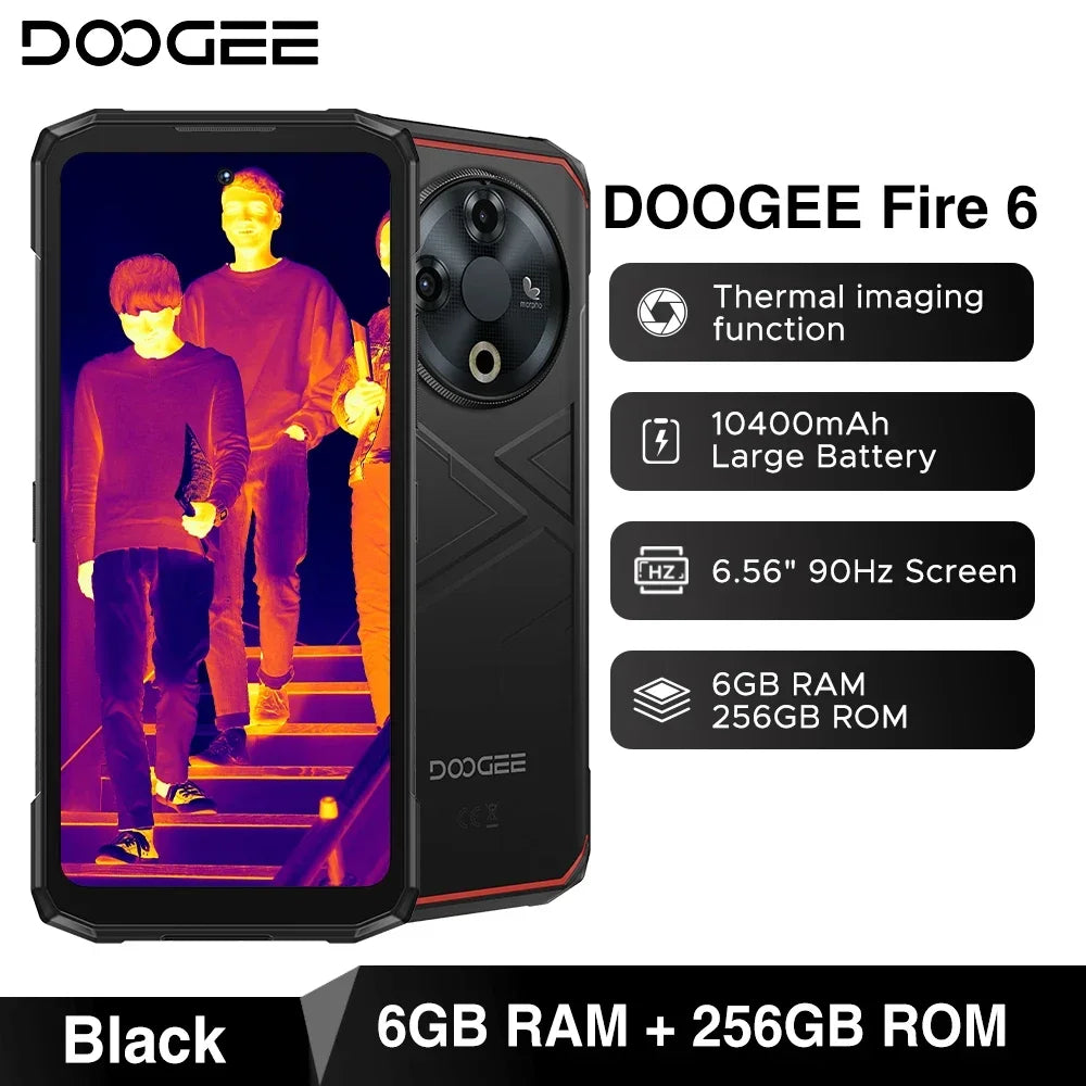 DOOGEE Fire 6 Wärmebildkamera - 10400 mAh Akku, 18 W, 6,56 Zoll
