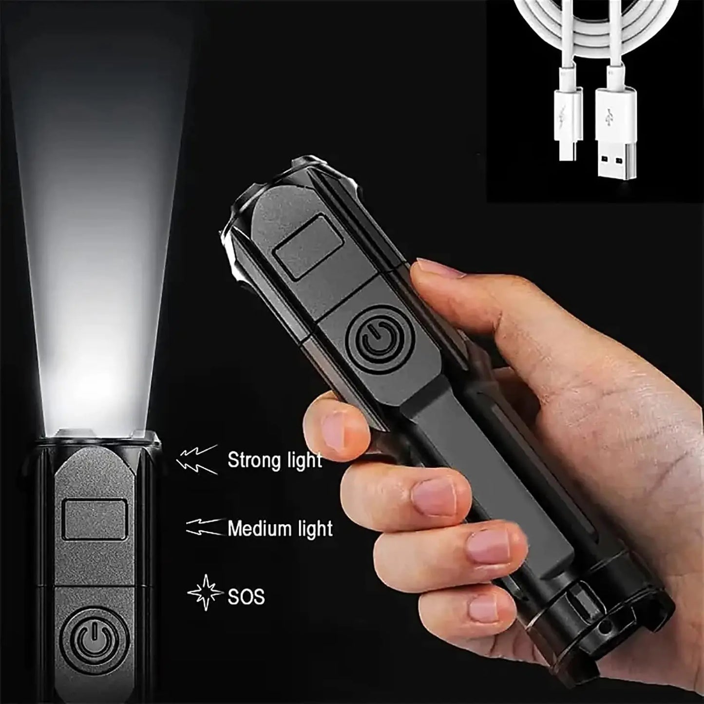 ESMARTER Zoom Taktisch Wiederaufladbar - 2000mAh 10W 20cm
