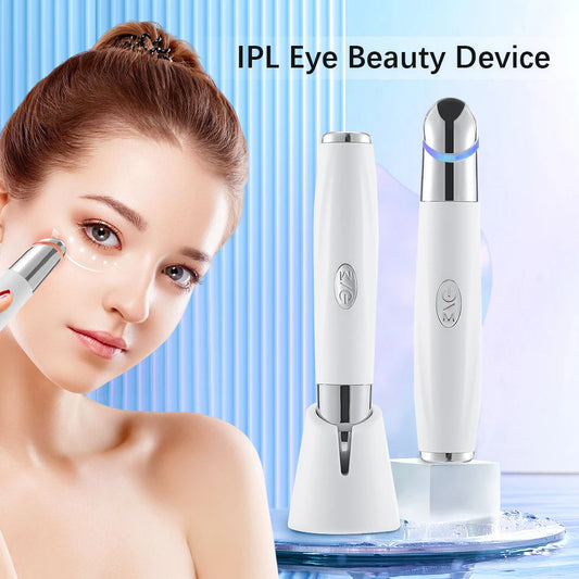 IPL Augen Massage Beauty Gerät 2025 - Aufhellen Dunkle Augenringe Anti-Falten - 3 Farbe LED Photon Therapie Beheizt Vibrator Elektrisch Augen Massagegerät