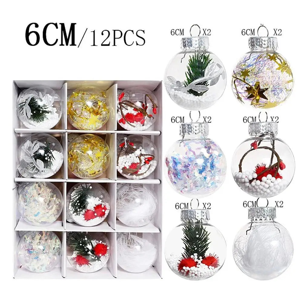 SnowBall Schneemannkugeln Transparent - 12er Set, Glaskugeln