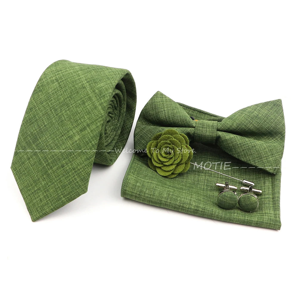 Neues Design 27-farbiger Männer-Accessories-Set: Klassische Baumwoll-Taschentuch, Manschettenknöpfe, Fliege für Hochzeit, Party, Geschenke