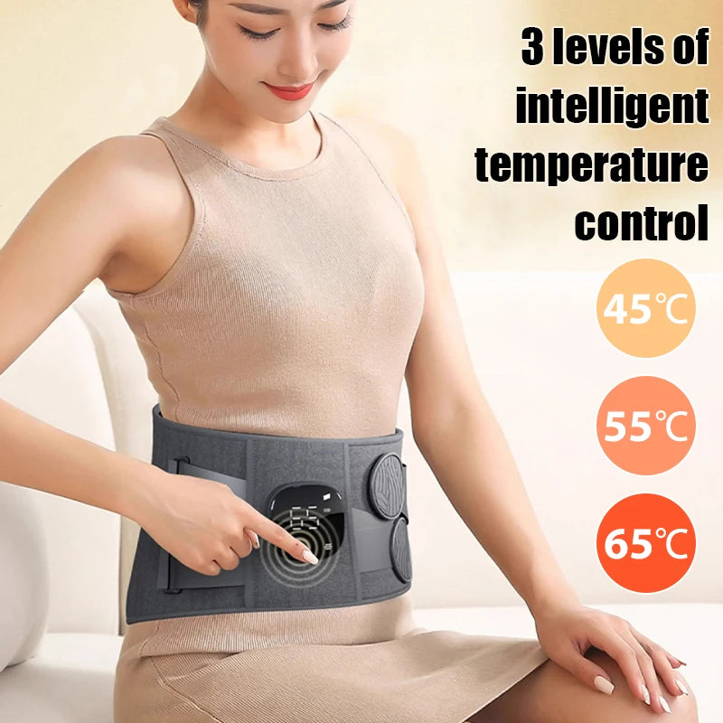Electric Heating Waist Massager Support Belt Vibration Hot Compress Vibration Lumbar Brace Belt Back Relax 3 Gears Adjustment