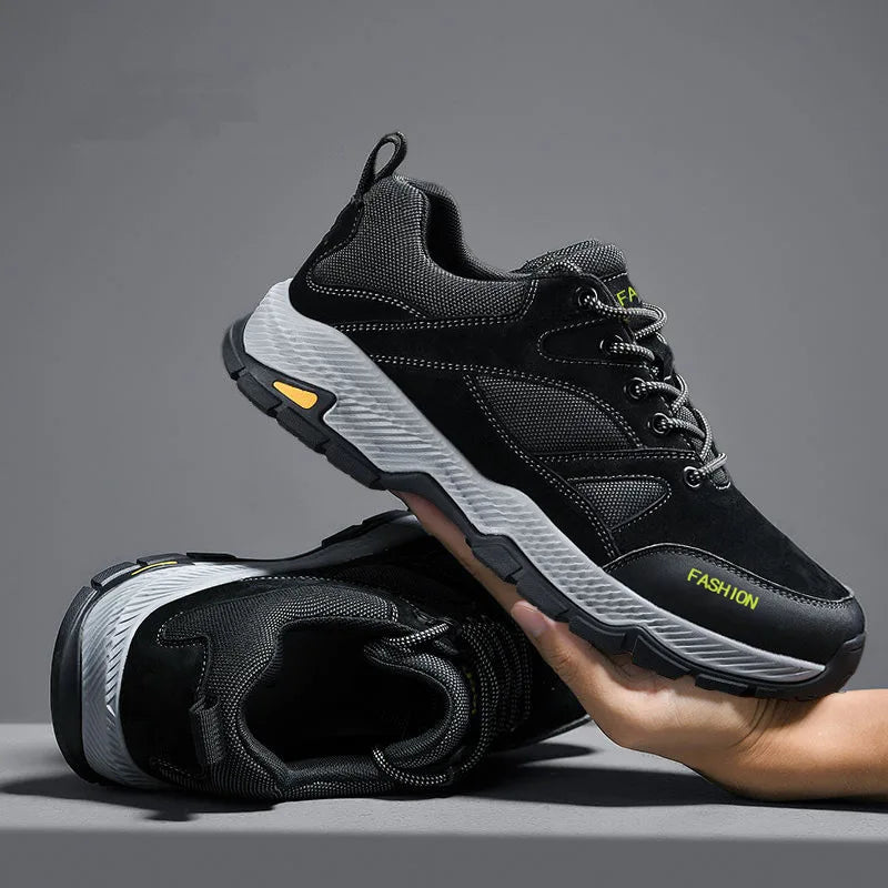 Men Sneakers Casual Breathable Hiking Walking Shoes Man Outdoor Fashion Leather Anti-slip Climbing Trekking Sneakers Footwears