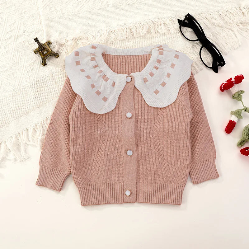 CN Cardigan Mädchen Weicher Warmer Stoff Langarm - Größe 3-6J Material Viskose Polyester