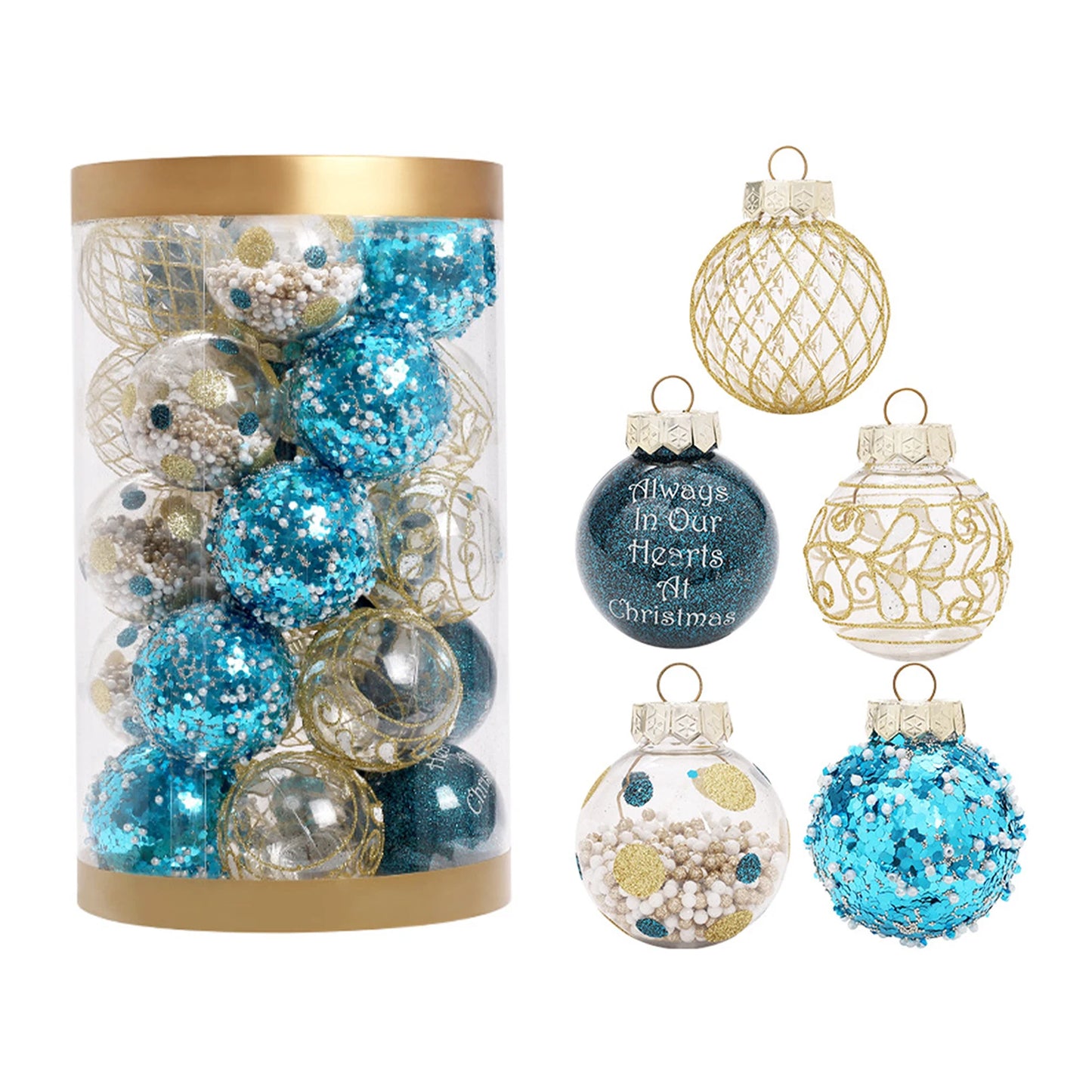 LichtKugel 220902LW01 Transparent - Christbaumkugeln 25 Stück, Ø4 cm