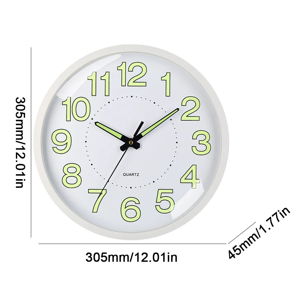 ALLOYSEED Luminova Wanduhr - 12 Zoll Geräuschlos Kunststoff