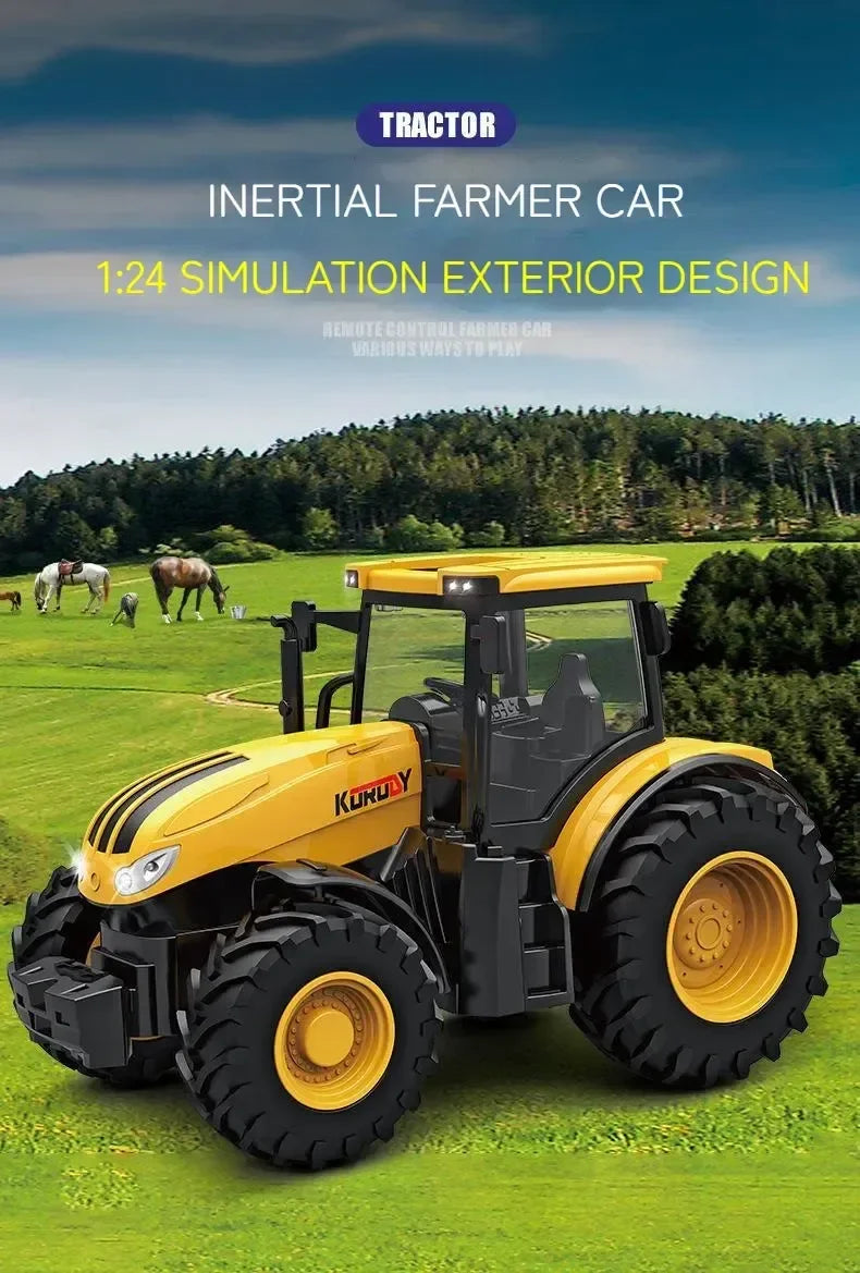 RC Auto 1:24 Legierung Ferngesteuert Traktor Spielzeug Mit Scheinwerfer Simulation Elektrisch Farm Truck Spielzeug Set Kind Outdoor Spielzeug Geschenke