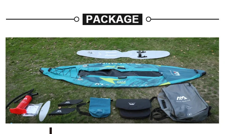 AQUA MARINA 1 2 person inflatable boat sport kayak model STEAM canoe pvc dinghy raft pump seat drop stitch floor laminated PVC