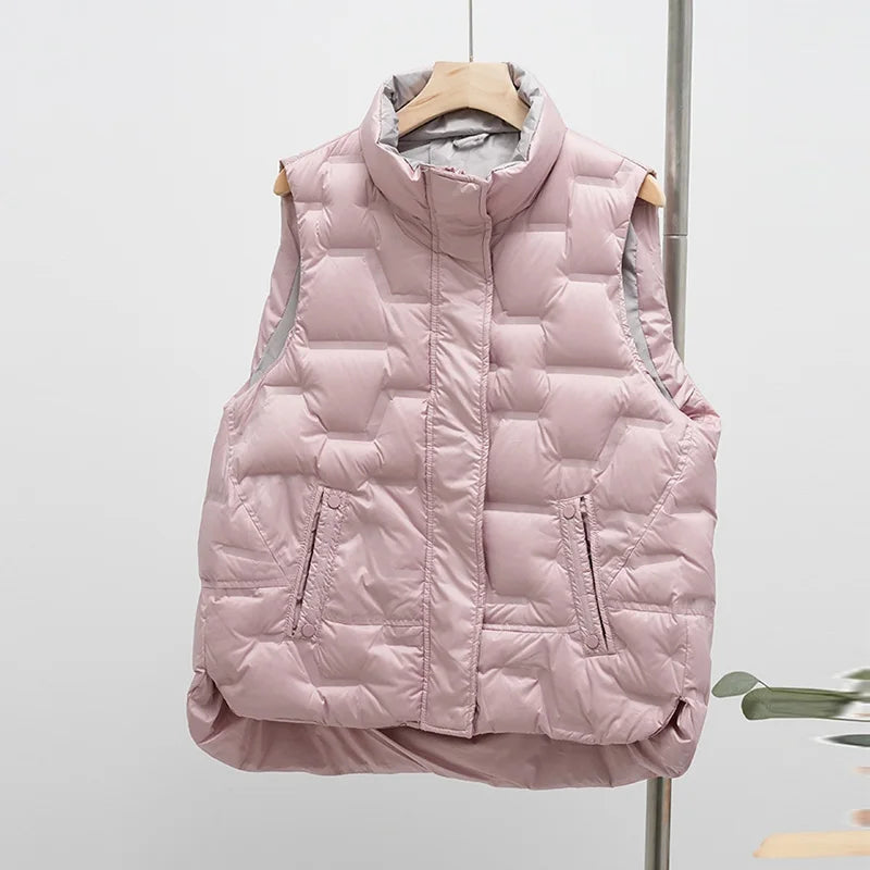 Janveny Steppweste Warm - Daunen ≥90%, Locker, Taschen