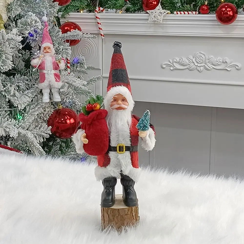 1pc Christmas Decoration Standing Santa Claus Statue Xmas Tree Oranments Hanging Pendants Desktop Adornment Party Supplies Gift