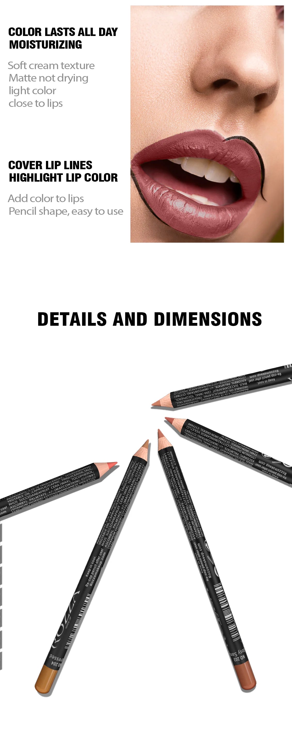 Choice Nude Lipliner Bleistift - 14 Farben Matt Wasserdicht