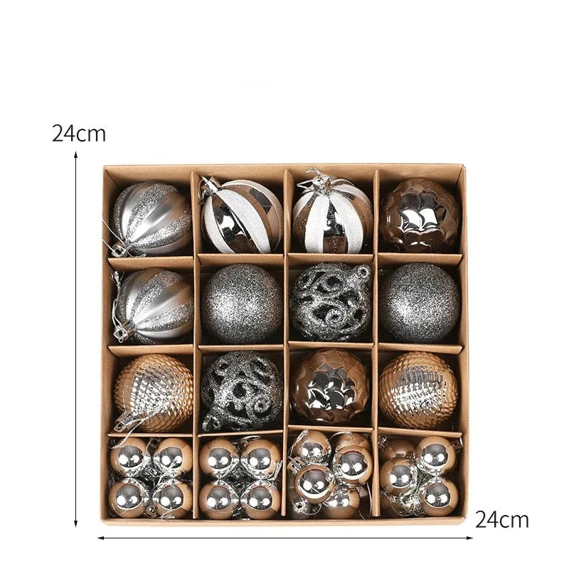 Choice GQ498 Weihnachtskugel Set - 36 Stk, Durchmesser 3-6 cm