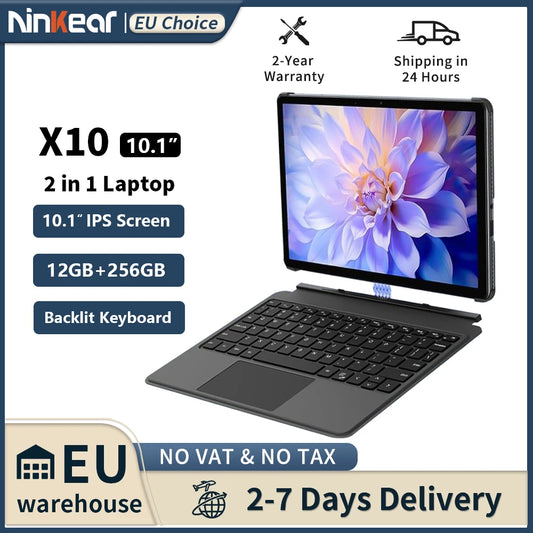 Ninkear X10 2-in-1-Laptop - 12GB RAM, 256GB SSD, 10,1 Zoll
