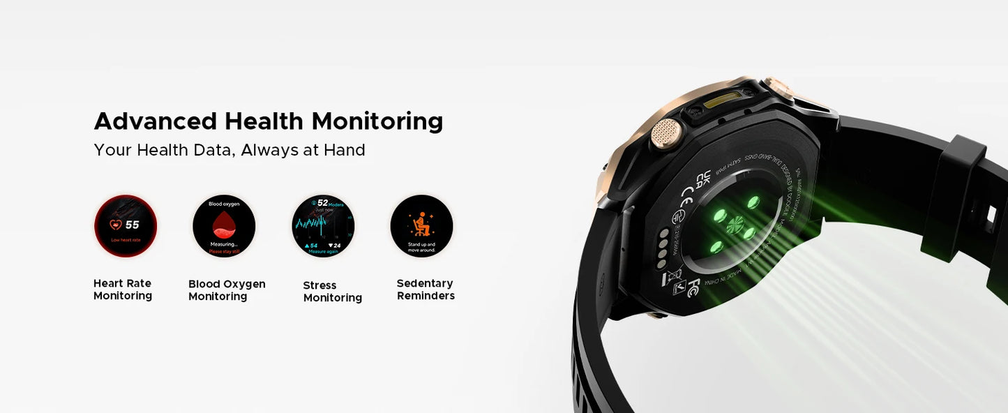 DOOGEE Anywise W1 Wasserdicht - Display 1,43 Akku 550 mAh, Maß 47,5 mm