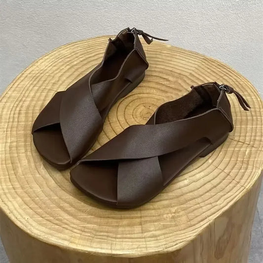 Summer New Women's Sandals Fashion Open Toe Women Classic Retro Gladiator Flat Casual Beach Roman Women's Shoes Mujer