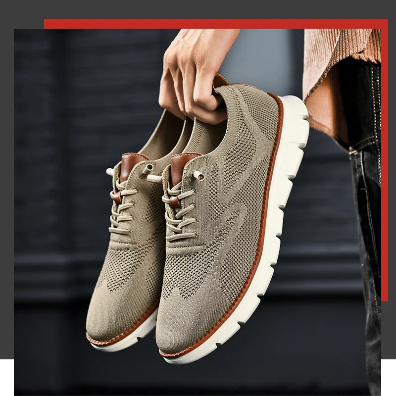 New Men's Sneakers Light Breathable Casual Flat Shoes Outdoor Fashion Comfortable Dress Shoes Anti-Slip Sports Walking Shoes