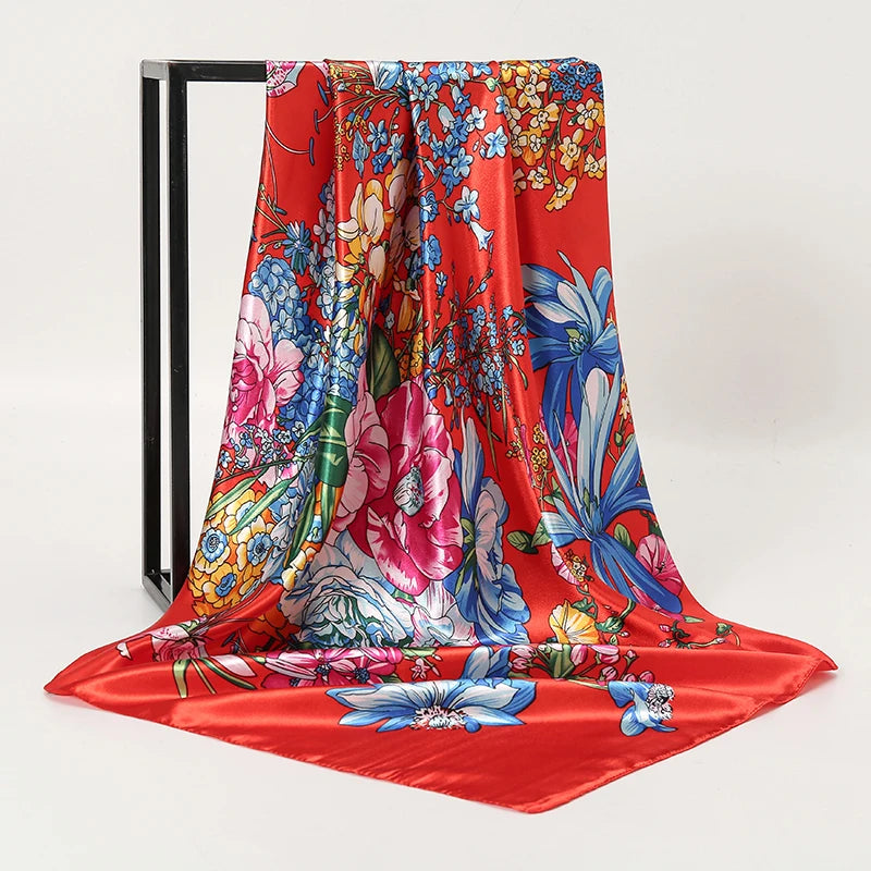 SENAIFE Satin-Schal Elegant - 90x90cm Polyester Leicht