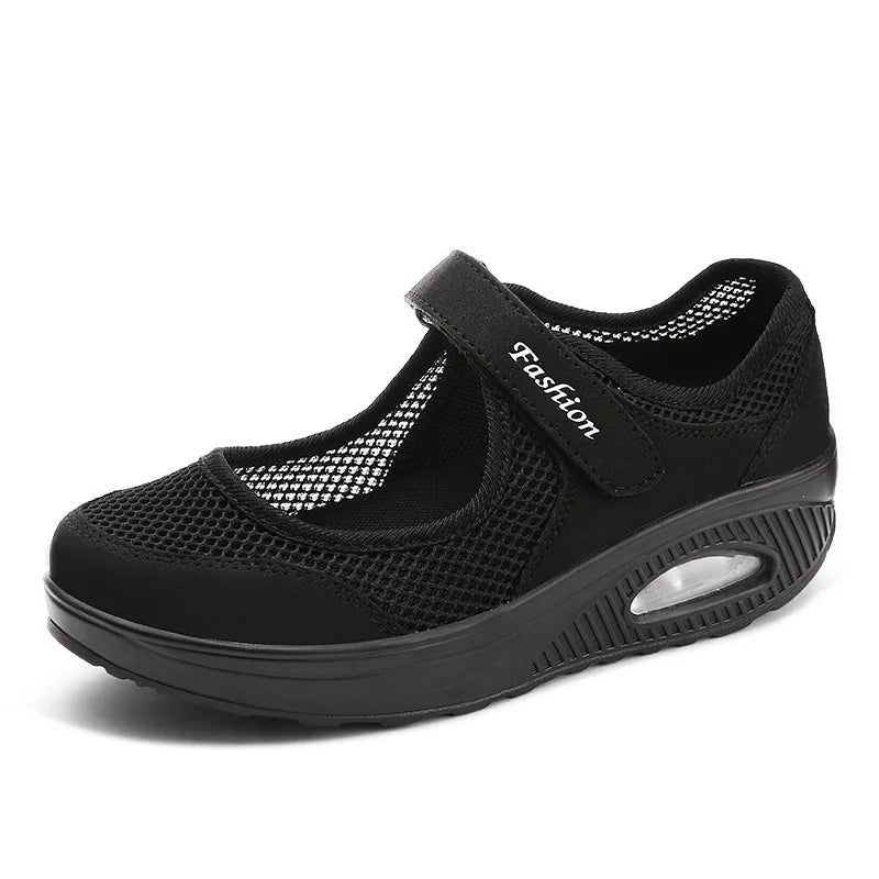 YBQJOO Running Sneaker Mesh Damen - Gr 36-41 Keil 3cm