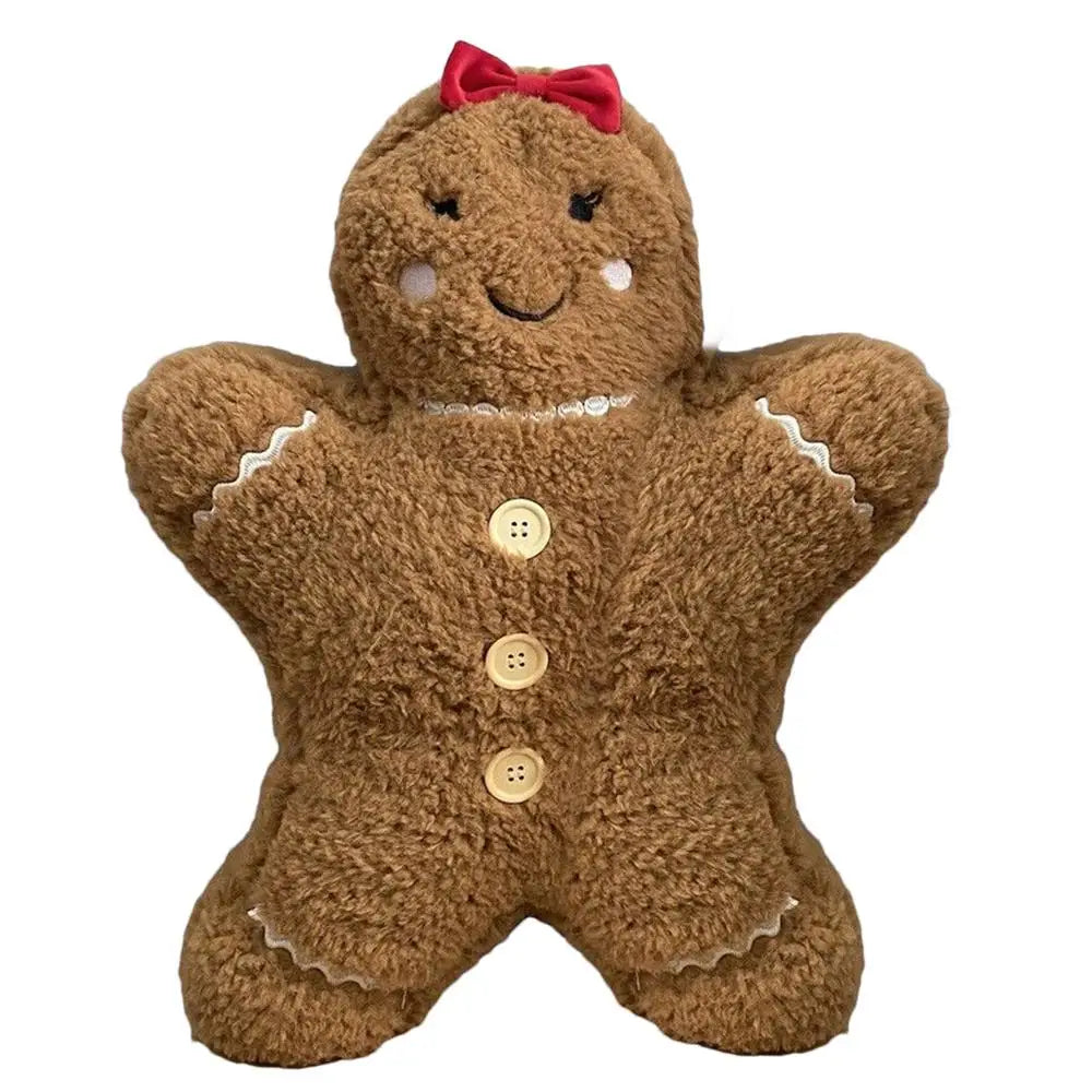 Christmas Decoration Pillow Cute Gingerbread Man Plushie Biscuit Sofa Decor Cartoon Soft Pillow Cushion Home Decor Kids Gift
