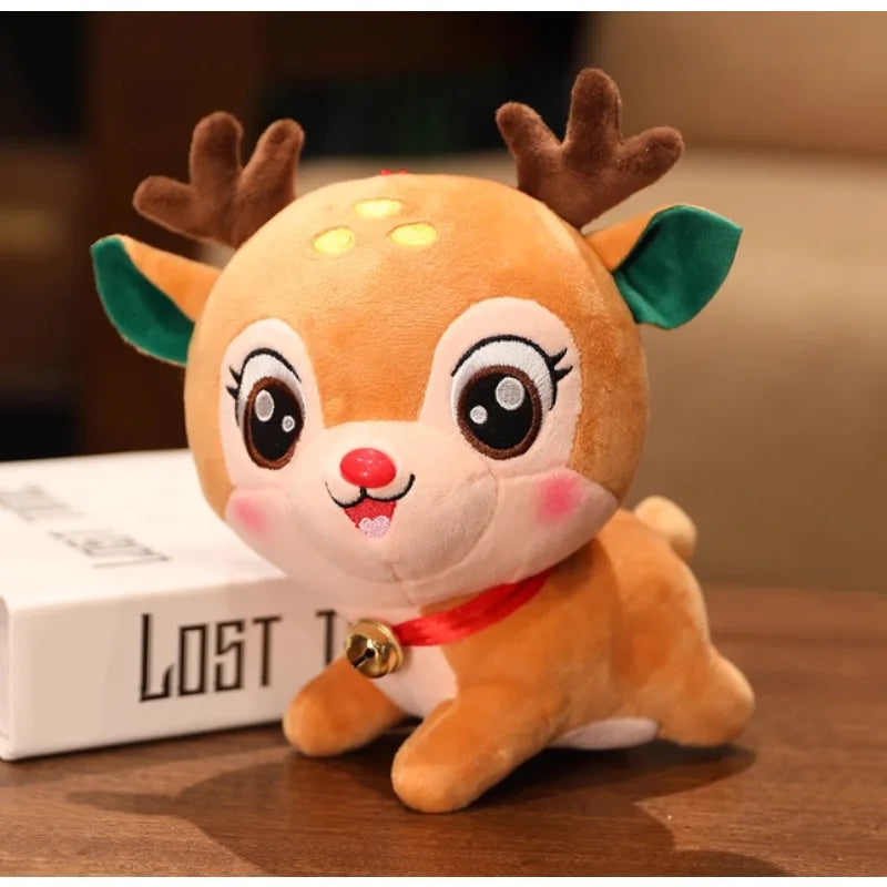 1PC 20cm Santa Claus deer pillow plush doll super soft doll girl Christmas tree home decoration Happy New Year holiday gift.