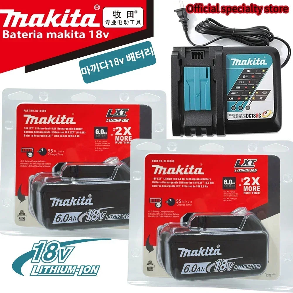 Original  Makita Original18V 6Ah Li-ion Battery for BL1830B BL1840 BL1850 BL1860 Fast Charge, CE/RoHS Certified, Safe & Durable