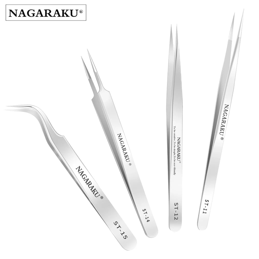 NAGARAKU Wimpernverlängerung Pinzette Makeup Edelstahl Wimpern 3D Präzise Clip