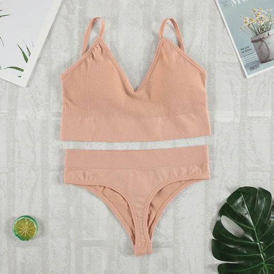 Zhejiang Bralette Gepolstert Nahtlos - 2er Set S M Polyester