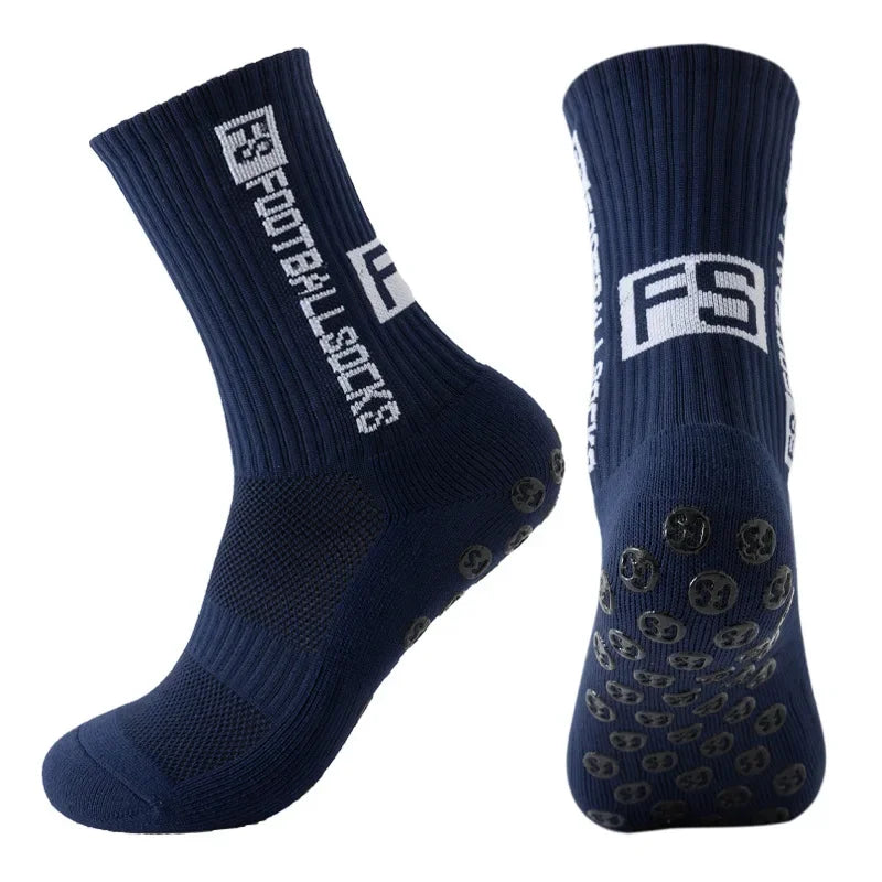 FS Fußballsocken Neuer Stil Runder Silikon-Saugnapf-Grip Anti-Rutsch-Soccer-Socks-Sports-Männer-Frauen-Baseball-Rugby-Socks