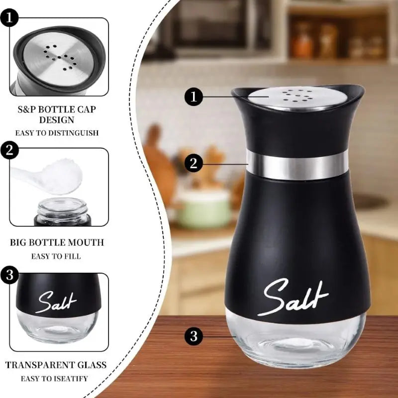 DUTRIEUX Gewürzset Edelstahl Glas - 2 Stück 150ml 12cm