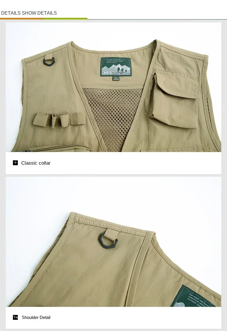 OutGear MultiPocket Jagdweste - 12 Taschen, Mesh, L