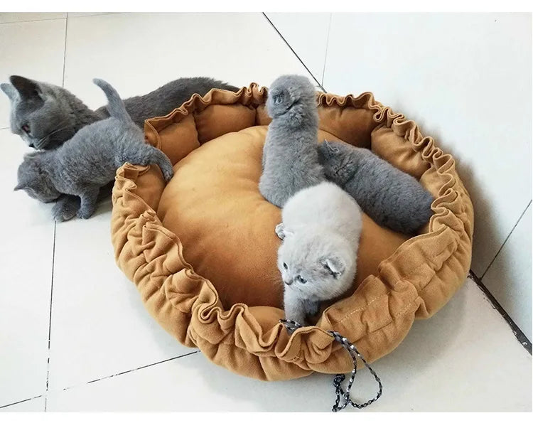 Rundes Katzen Bett 2025 - Plüsch Haus Langes Haustier Bett - Katzen Kissen Hunde Matte Warm Home Waschbar Hunde Sofa Weich Pet Accessories