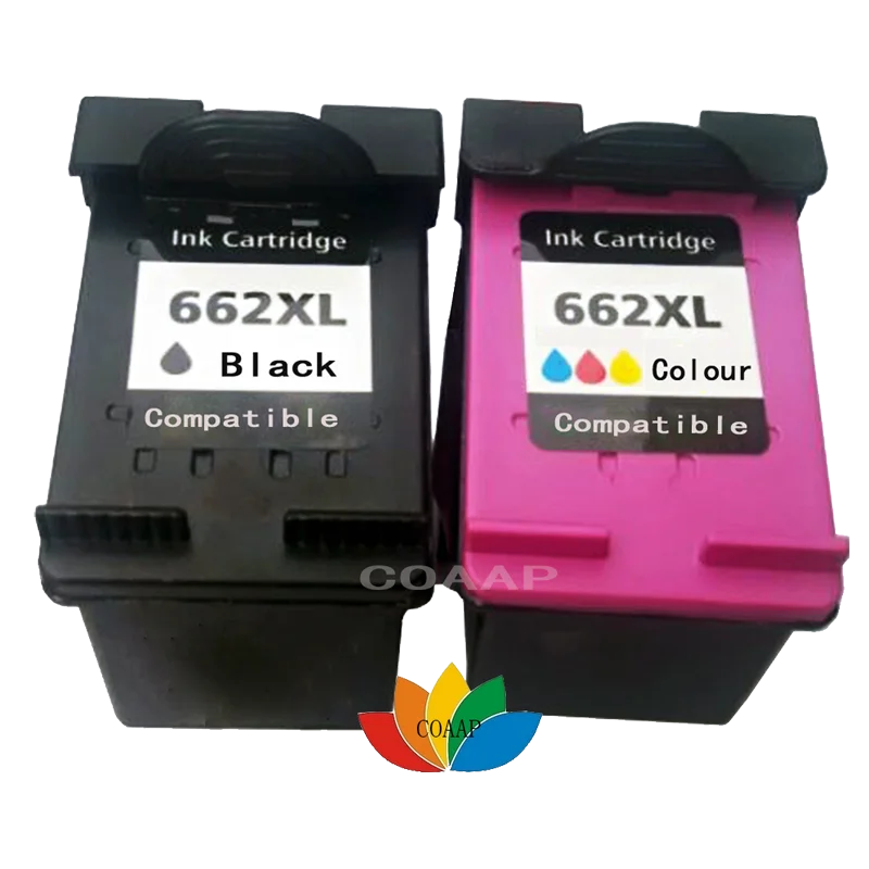 COAAP 662 Nachfüllbar - 2er Pack BK CMY Kompatibel HP