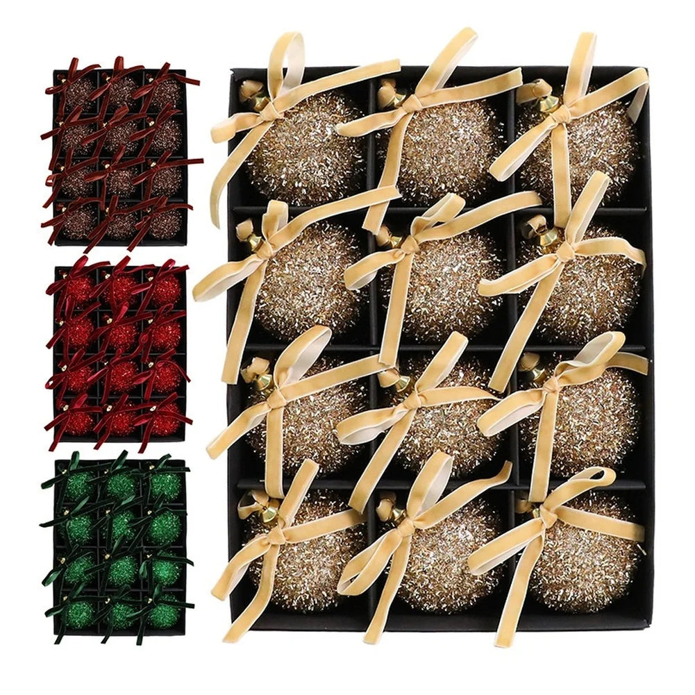 KugelKunst Weihnachtskugeln-Set Glänzend-12er Pack - Durchmesser 4 cm