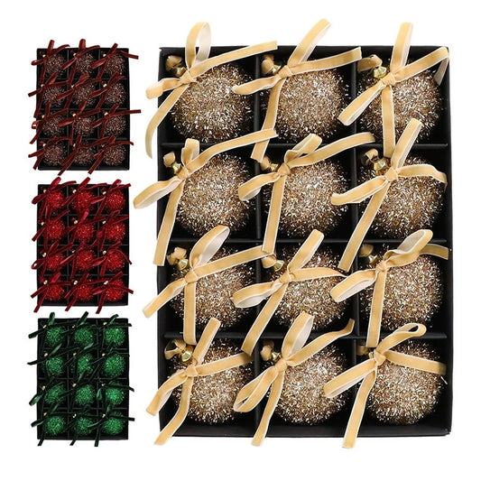 KugelKunst Weihnachtskugeln-Set Glänzend-12er Pack - Durchmesser 4 cm