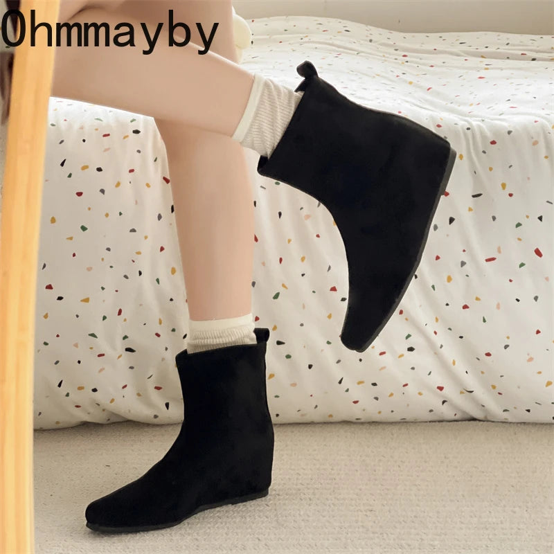 Ghete fără gleznă Ohmmayby ​​​​Slip-On - Mărimi 36-41, Toc 3-5 cm