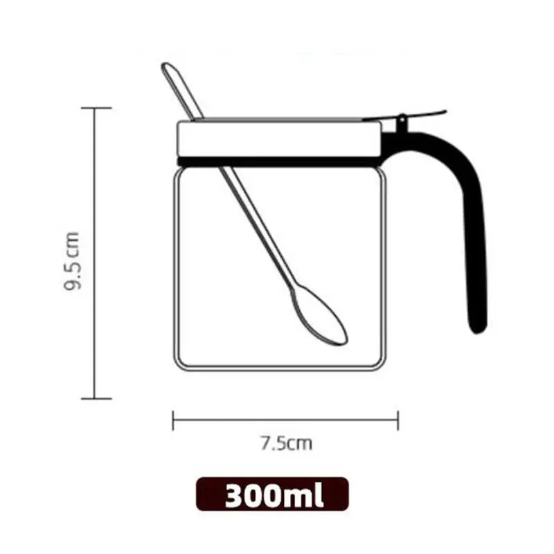 Spices Glass Seasoning Jar with Spoon Sugar Bowl Salt Shaker Pepper Seasoning Container Kitchen Supplies Storage Set Spice Boxes