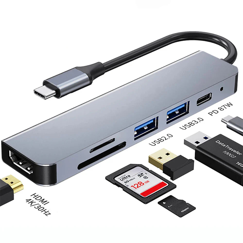 USB C docking station with hdmi 4k, power delivery charging, ethernet port, vga, sd card reader