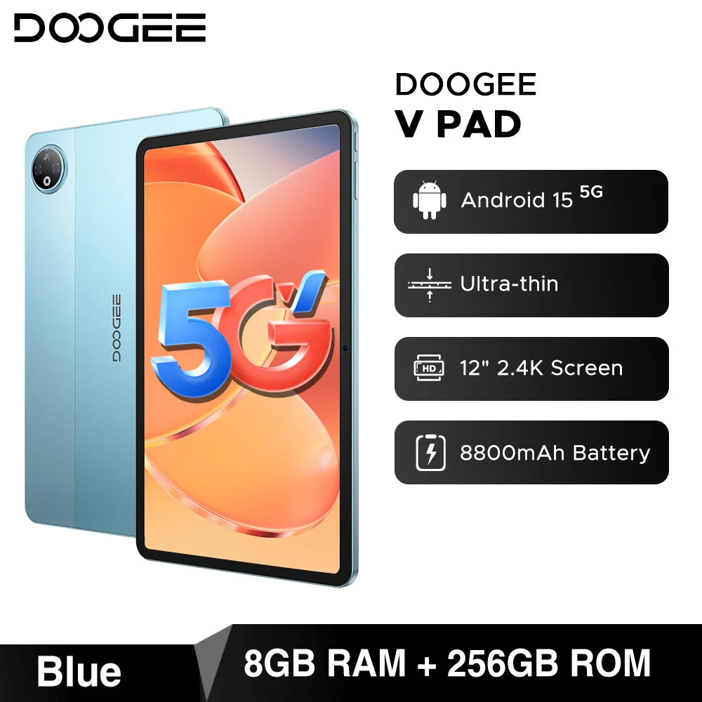 DOOGEE V Pad 5G Tablet - Speicher 256GB ROM Akku 8800mAh 12 Zoll