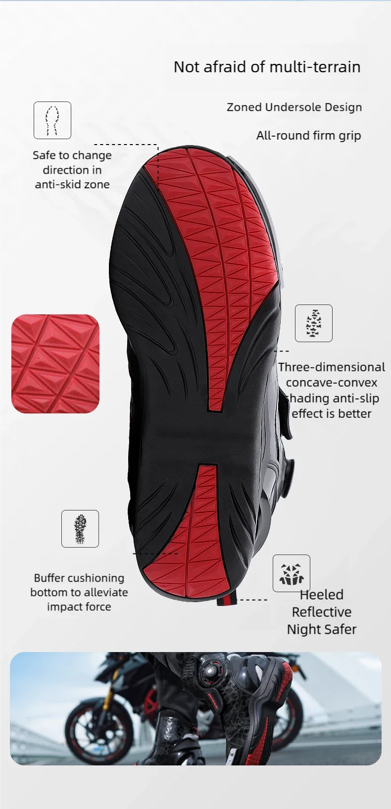 CN Fujian Sturzsicher Motorradstiefel - EU42 PU Obermaterial Gummi Sohle Bequeme Passform