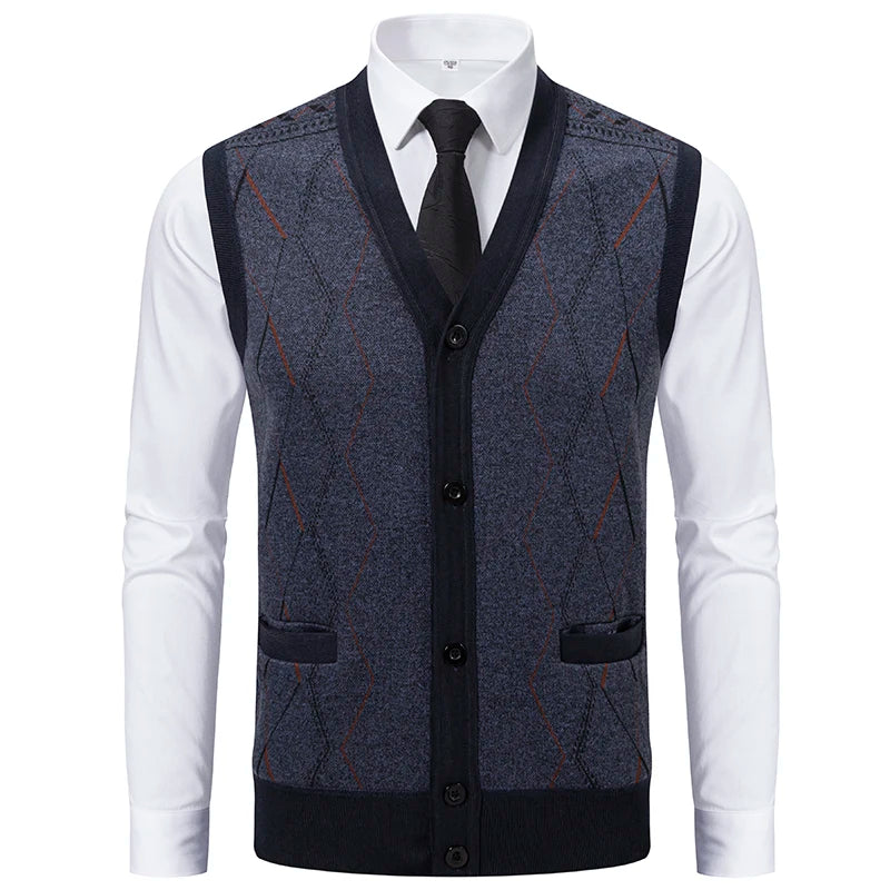 CN Strick Weste Slim Fit - Größe M Polyester Knopfverschluss