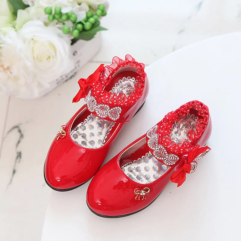 Mädchen Prinzessin Schuhe 2025 - Frühling Mode Lackleder Hochzeitsschuhe - Weiße Mary Janes Tanzschuhe Fee Dame