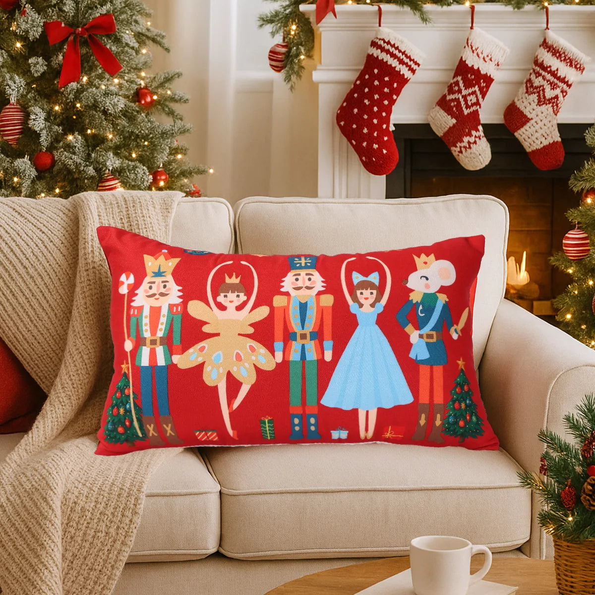 Christmas Nutcracker Pillow Cover Merry Christmas Decorations for Home 2025 Navidad Natal Xmas Sofa Pillowcase New Year 2026